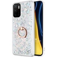 Microsonic Xiaomi Redmi Note 11 SE Glitter Liquid Holder Gümüş Cep Telefonu Kılıfı