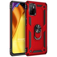 Microsonic Xiaomi Redmi Note 11 SE Military Ring Holder Kırmızı Cep Telefonu Kılıfı
