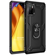 Microsonic Xiaomi Redmi Note 11 SE Military Ring Holder Siyah Cep Telefonu Kılıfı