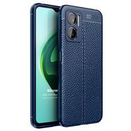 Microsonic Xiaomi Redmi Note 11E Deri Dokulu Silikon Lacivert Kılıf