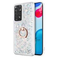 Microsonic Xiaomi Redmi Note 11S Glitter Liquid Holder Gümüş Cep Telefonu Kılıfı