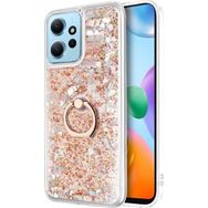 Microsonic Xiaomi Redmi Note 12 4G Glitter Liquid Holder Gold Cep Telefonu Kılıfı