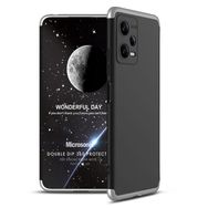 Microsonic Xiaomi Redmi Note 12 Double Dip 360 Protective Siyah Gri Cep Telefonu Kılıfı