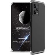 Microsonic Xiaomi Redmi Note 12 Double Dip 360 Protective Siyah Gri Cep Telefonu Kılıfı