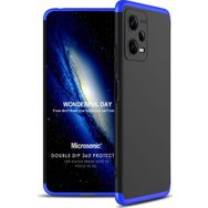 Microsonic Xiaomi Redmi Note 12 Double Dip 360 Protective Siyah Mavi Cep Telefonu Kılıfı