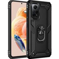 Microsonic Xiaomi Redmi Note 12 Pro 4G Military Ring Holder Siyah Cep Telefonu Kılıfı
