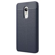 Microsonic Xiaomi Redmi Note 4X Suni Deri Dokulu Silikon Lacivert Kılıf
