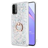Microsonic Xiaomi Redmi Note 9 4G Glitter Liquid Holder Gümüş Cep Telefonu Kılıfı