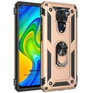 Microsonic Xiaomi Redmi Note 9 Military Ring Holder Gold Cep Telefonu Kılıfı