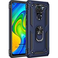 Microsonic Xiaomi Redmi Note 9 Military Ring Holder Lacivert Cep Telefonu Kılıfı