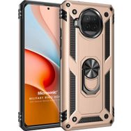 Microsonic Xiaomi Redmi Note 9 Pro 5G Military Ring Holder Gold Cep Telefonu Kılıfı