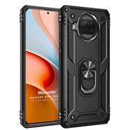 Microsonic Xiaomi Redmi Note 9 Pro 5G Military Ring Holder Siyah Cep Telefonu Kılıfı