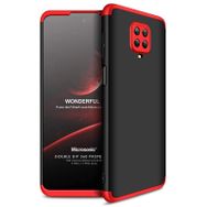 Microsonic Xiaomi Redmi Note 9 Pro Double 360 Siyah Kırmızı Cep Telefonu Kılıfı