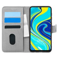 Microsonic Xiaomi Redmi Note 9 Pro Max Fabric Book Wallet Gri Cep Telefonu Kılıfı