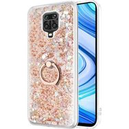 Microsonic Xiaomi Redmi Note 9 Pro Max Glitter Liquid Holder Gold Cep Telefonu Kılıfı