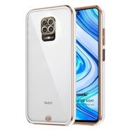 Microsonic Xiaomi Redmi Note 9 Pro Max Laser Plated Soft Beyaz Cep Telefonu Kılıfı