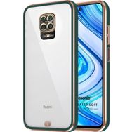 Microsonic Xiaomi Redmi Note 9 Pro Max Laser Plated Soft Koyu Yeşil Cep Telefonu Kılıfı
