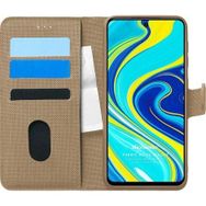 Microsonic Xiaomi Redmi Note 9S Fabric Book Wallet Gold Cep Telefonu Kılıfı