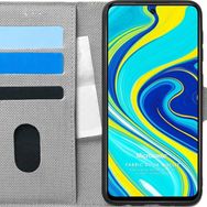 Microsonic Xiaomi Redmi Note 9S Fabric Book Wallet Gri Cep Telefonu Kılıfı