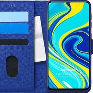 Microsonic Xiaomi Redmi Note 9S Fabric Book Wallet Lacivert Cep Telefonu Kılıfı