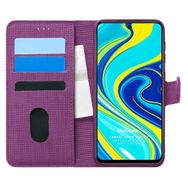 Microsonic Xiaomi Redmi Note 9S Fabric Book Wallet Mor Cep Telefonu Kılıfı