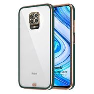 Microsonic Xiaomi Redmi Note 9S Laser Plated Soft Koyu Yeşil Cep Telefonu Kılıfı