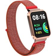 Microsonic Xiaomi Redmi Watch 2 Lite Hasırlı Woven Sport Loop Kırmızı Kordon