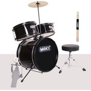 Midex CD300X-BK Akustik Junior Davulu Seti 5-14 Yaş İçin Full Set Çocuk Baterisi