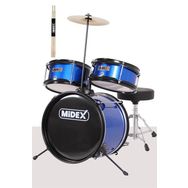 Midex CD300X-BL Akustik Junior Davulu Seti 5-14 Yaş İçin Full Set Çocuk Baterisi