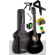 Midex CG390BK-XBAG Siyah 4/4 Sap Ayarlı Kesik Kasa Full Set Klasik Gitar
