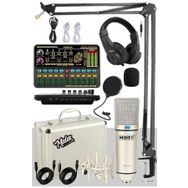Midex CX1 Platinium Set Efektli Ses Kartı Mikrofon Stand Kayıt Canlı Yayın Seti