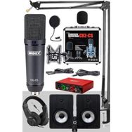 Midex Exclusive Paket-6 Monitör-Mikrofon-Ses Kartı ve Kulaklık Stüdyo Ekipmanları Seti