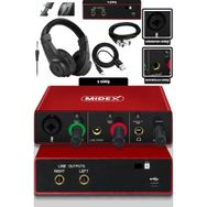 Midex Glx-500 Pro-Hd 2 Giriş 2 Çıkış USB Stüdyo Ses Kartı Kulaklık Ve XLR Kablo