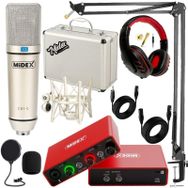 Midex GLX-700RD Ses Kartı + CX1 Stüdyo Mikrofon Stüdyo Ekipman Seti