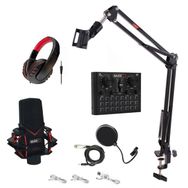 Midex Gmx-1 Record Head Set Condenser Mikrofon Kulaklık Ses Kartı Canlı Yayın Paketi