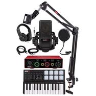 Midex Midi Paket-2 Stüdyo Ekipmanları Seti Ses Kartı Midi Klavye Mikrofon Kulaklık