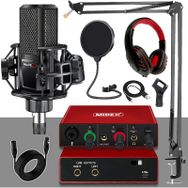 Midex MX-2020 Mikrofon + GLX-500 Ses Kartı + RS-30 Stereo Kulaklık Stüdyo Kayıt Seti