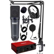Midex Stüdyo Ekipmanları Exclusive Paket-4 CX2 Mikrofon GLX-800 Ses Kartı Stüdyo Kayıt Seti