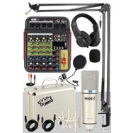 Midex Vokal Paket-2 CX1 Stüdyo Mikrofon 6 Kanal Stüdyo Kayıt Mikseri Kulaklık Ekipman Seti