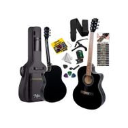 Midex XC-200BK 4/4 Yetişkin Üst Segment Kesik Kasa Siyah Akustik Gitar
