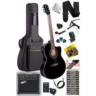 Midex XC-300XBK-AMP Siyah Elektro Akustik Gitar + Müzik Seti