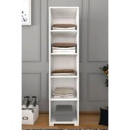 Midoser 40 cm Mat Beyaz 5 Raflı Kiler Tek Kapılı Banyo ve Elbise Dolabı Gardrop