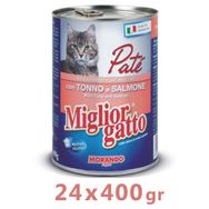 Miglior Gatto Somonlu Ton Balıklı Pate 24x400 gr Kedi Konserve
