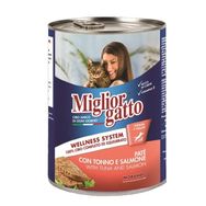 Miglior Gatto Somonlu ve Ton Balıklı Pate Ezme 12x400 gr Kedi Konserve