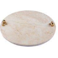 Mikasa Moor Gold Top Büyük 35x35x4 cm Bej Tepsi