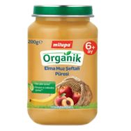 Milupa 200 gr Kavanoz Organik Elma Muz Şeftali Püresi