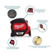 Milwaukee 27 mm 5 mt Manyetik Şerit Metre