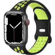 Minesk Siyah Apple Watch 1/2/3/4/5/6/7/8/SE Uyumlu Seri Silikon Kordon Kayış