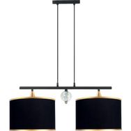Minimal Lambent Line Crystal Plafonyer Kumaş Siyah Avize