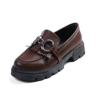 Mio Gusto Suzi Kahverengi Kalın Tabanlı Kadın Loafer Ayakkabı